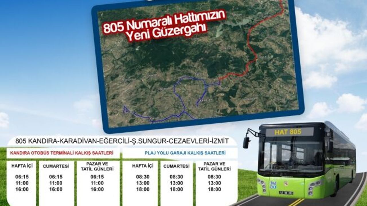 Hat 805 ile Kandıra merkeze aktarmasız ulaşım