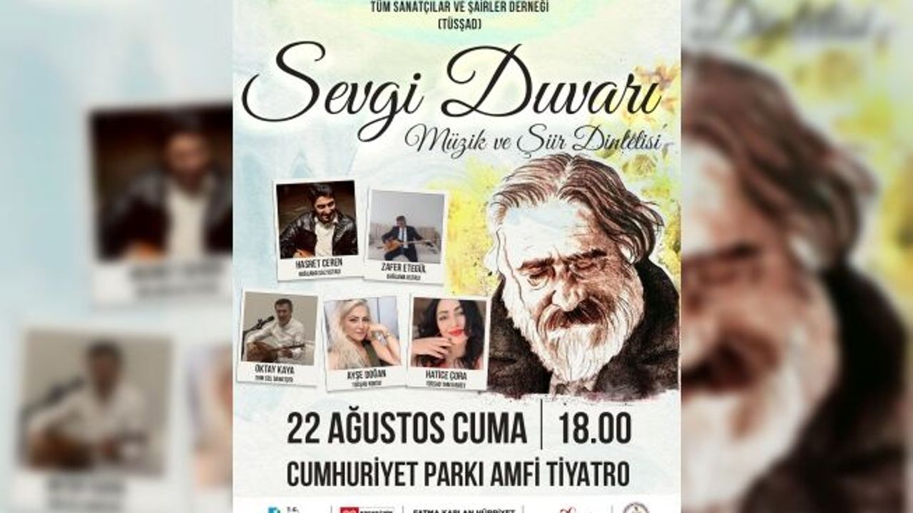 Can Yücel anısına “Sevgi Duvarı” dinletisi Cumhuriyet parkı’nda