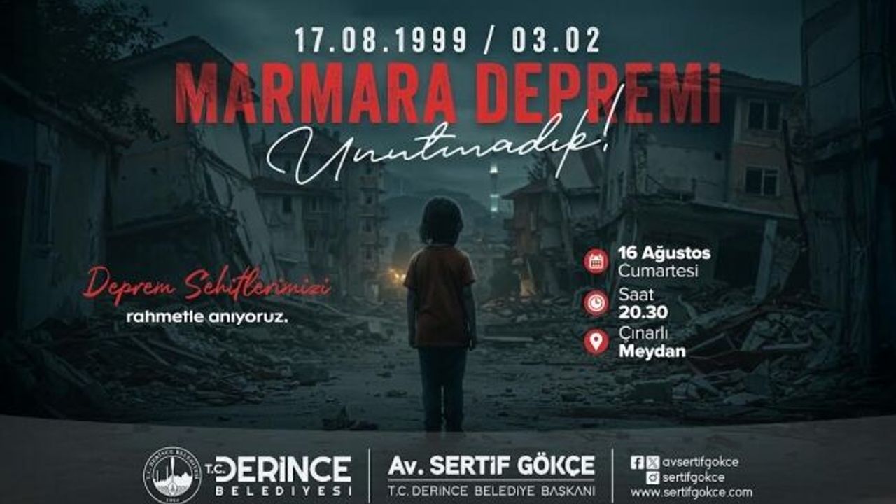 Deprem şehitleri Derince'de dualarla anılacak
