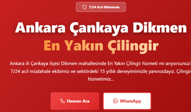 Ankara Çilingir 7/24 Acil Anahtarcı