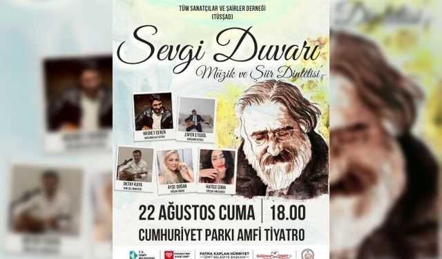Can Yücel anısına “Sevgi Duvarı” dinletisi Cumhuriyet parkı’nda