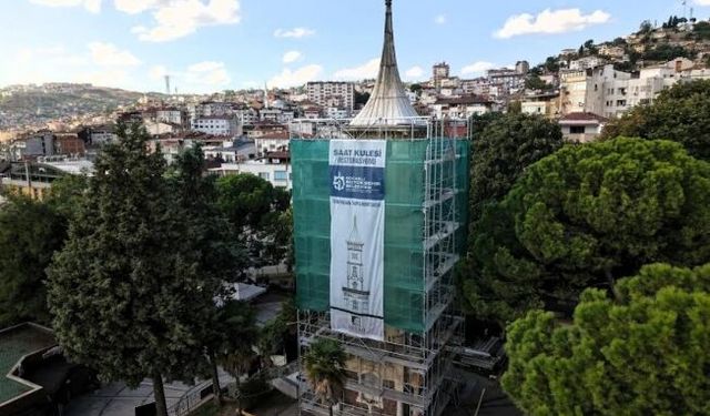 İzmit Saat Kulesi’nde restorasyon çalışmaları tam gaz
