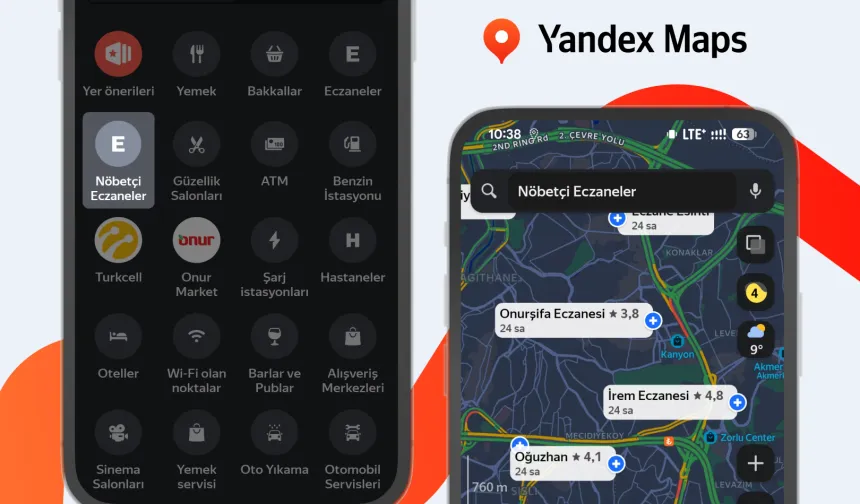 Yandex Maps'te nöbetçi eczanelere erişimi kolaylaştırdı