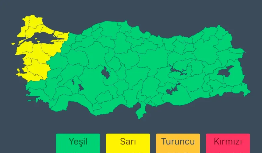 Bakanlık sarı kodla uyardı: Fırtınaya dikkat!
